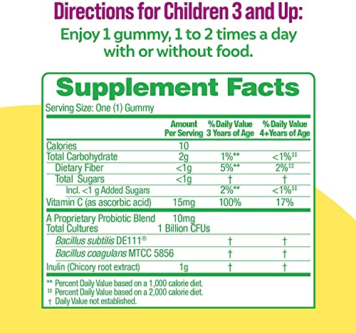 Culturelle Daily Probiotic Gummies for Women & Men, Berry Flavor, 52 Count, Naturally-Sourced Daily Probiotic + Prebiotic for Digestive Health, Non-GMO & Vegan