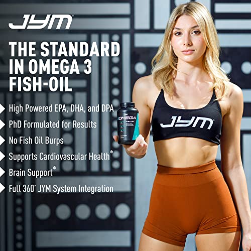 Omega JYM Fish Oil 2800mg, High Potency Omega 3, EPA, DHA, DPA for Brain, Heart, & Joint Support | JYM Supplement Science | 120 Soft Gels