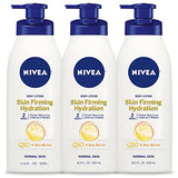 NIVEA Skin Firming Body Lotion with Q10 and Shea Butter, Skin Firming Lotion, Moisturizing Shea Butter Lotion, 16.9 Fl Oz (Pack of 3)