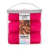 Conair Self Grip Extra Large Hair Rollers, Hair Curlers, Self Grip Hair Rollers, Hot Pink, 9 Pack with Storage Bag