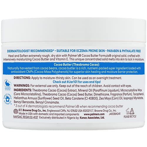 Palmer’s Cocoa Butter Formula Daily Skin Therapy, Solid , 7.25 Ounces (Pack of 3)