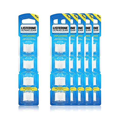 Listerine Ultraclean Access Flosser Refill Heads | Proper & Durable Oral Care & Hygiene | Effective Plaque Removal, Teeth & Gum Protection, PFAS FREE | Unflavored, 28 ct, 1 Pack