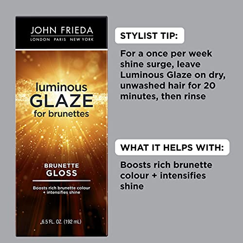 John Frieda Luminous Glaze Clear Shine Hair Gloss, Anti-Fade, Color Enriching Gloss, Safe for Color Treated Hair, 6.5 oz (Pack of 2)