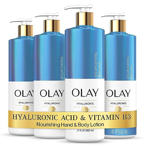 Olay Nourishing & Hydrating Body Lotion for Women with Hyaluronic Acid 17 fl oz Pump Pack of 4