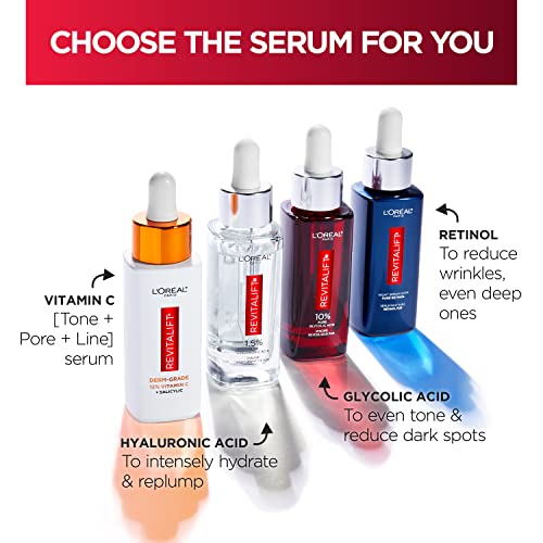 LOreal Paris Revitalift 12% Pure Vitamin C Serum, Vitamin E, Salicylic Acid, Brightening 1 oz + Moisturizer Sample