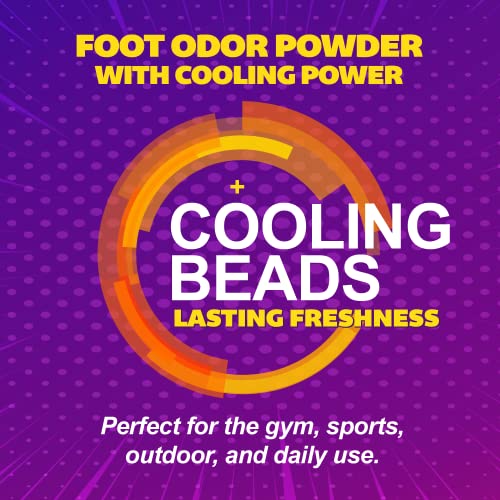 SILKA Odor Fighting Foot Powder & Shoe Deodorizer with Corn Starch Powder, Talc & Cooling Beads for Lasting Freshness, Absorbs Sweat & Excess Moisture, 6 Oz