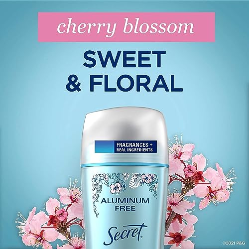 Secret Aluminum Free Deodorant for Women, Cherry Blossom, 2.4 oz (Pack of 3)