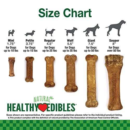 Nylabone Healthy Edibles Puppy Natural Long Lasting Dog Chew Treats Lamb & Apple X-Small/Petite (8 Count) , 6.2 Ounce (Pack of 1)