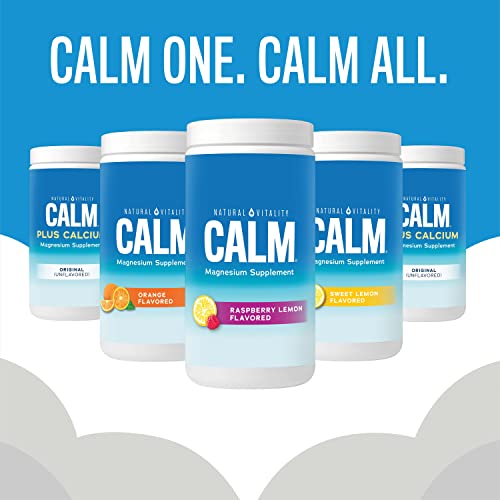 Natural Vitality Calm, Magnesium Citrate Supplement, Anti-Stress Drink Mix Powder - Gluten Free, Vegan, & Non-GMO, Orange, 16 oz