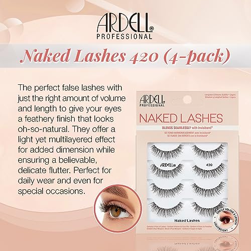 Ardell Strip Lashes Naked Lashes #420, 4 Pairs x 1-Pack