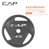 CAP Barbell 2-Inch Olympic Grip Weight Plate, 25 lb, Single Black