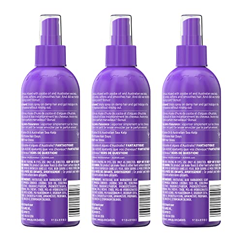 Aussie Leave in Conditioner Spray, with Jojoba & Sea Kelp, Hair Insurance, 8 fl oz, Triple Pack