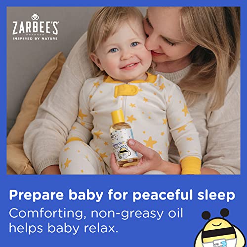 Zarbees Baby Massage Oil, Calming and Soothing with Lavender and Chamomile to Help Sleep, 4oz Bottle