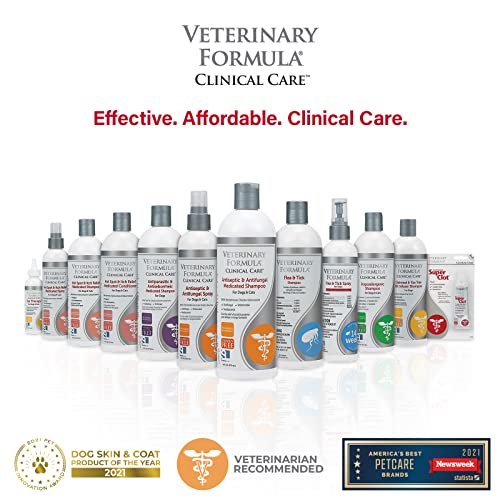 Veterinary Formula Clinical Care Antiseptic and Antifungal Medicated Shampoo for Dogs & Cats, 16oz – Helps Alleviate Scaly, Greasy, red Skin – Paraben, Dye, Soap-Free