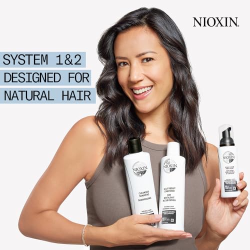 Nioxin System 2 Scalp Therapy Conditioner with Peppermint Oil, Treats Dry Scalp, Provides Moisture Control & Balance, For Natural Hair with Progressed Thinning, 16.9 fl oz