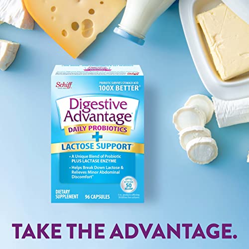 Digestive Advantage Lactose Defense Capsules (96 Count In A Box) - Helps Breaks Down Lactose & Defend Against Digestive Upset, Supports Digestive & Immune Health (Pack of 1)