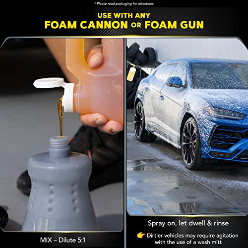 Meguiars Gold Class Car Wash, Ultra-Rich Car Wash Foam Soap and Conditioner for Car Cleaning, Car Paint Cleaner to Wash and Condition in One Easy Step, 1 Gallon