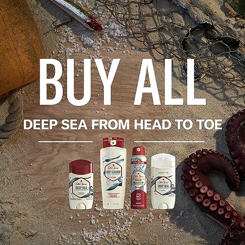 Old Spice Mens Aluminum Free Deodorant Dry Body Spray, Deep Sea, 24/7 Odor Protection, 4.3oz (Pack of 3)