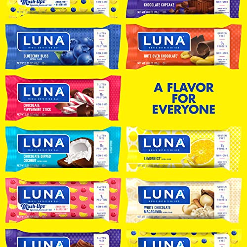 LUNA Bar - Variety Pack - Gluten-Free - Non-GMO - 7-9g Protein - Made with Organic Oats - Low Glycemic - Whole Nutrition Snack Bars - Amazon Exclusive - 1.69 oz. (12 Count)