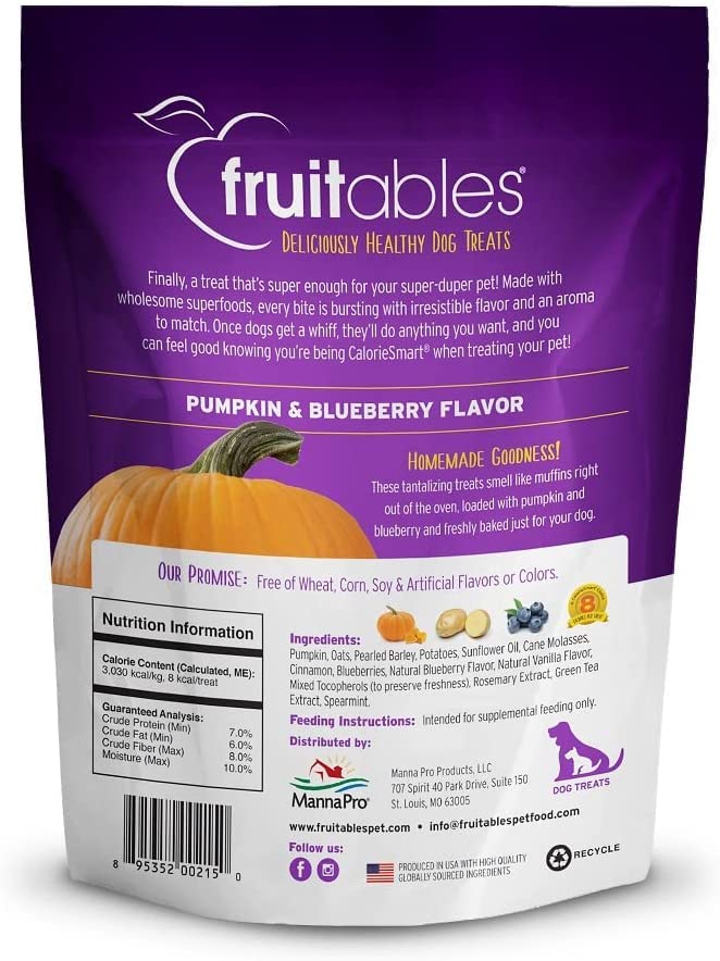 Fruitables Crunchy Baked Low Calorie Training Treats for Dogs | Crispy Bacon Apple Flavor | 7 Ounces (2386)