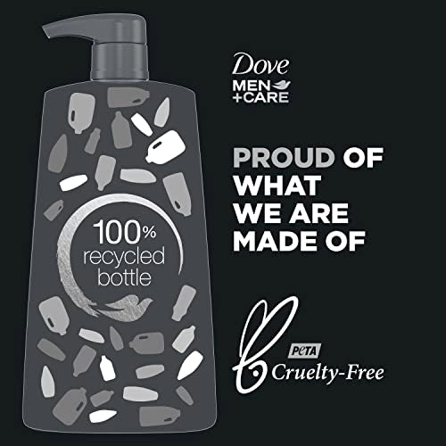 Dove Men+Care Shampoo Charcoal + Clay 3 Count For Healthy-Looking Hair Naturally Derived Plant Based Cleansers 25.4 oz