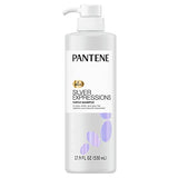 Pantene Silver Expressions, Purple Shampoo and Hair Toner, Pro-V for Grey and Color Treated Hair, Lotus Flowers, 17.9 Fl Oz