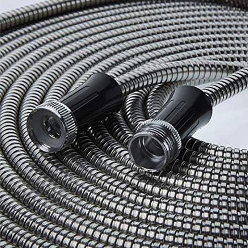 Bionic Steel 50 Foot Garden Hose 304 Stainless Steel Metal Water Hose – Super Tough & Flexible, Lightweight, Crush Resistant Aluminum Fittings, Kink & Tangle Free, Rust Proof, Easy to Use & Store