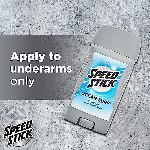 Speed Stick Men's Deodorant, Ocean Surf, 3 Ounce, 4 Pack, Packaging may Vary