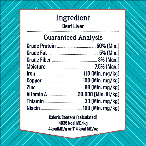 Stewart Freeze Dried Dog Treats, Beef Liver, Grain Free & Gluten Free, 4 Ounce Resealable Tub, Single Ingredient, Made in USA, Dog Training Treats