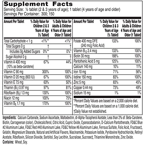 Flintstones Chewable Kids Vitamins, Complete Multivitamin for Kids and Toddlers with Iron, Calcium, Vitamin C, Vitamin D & more, 180 count (Packaging May Vary)