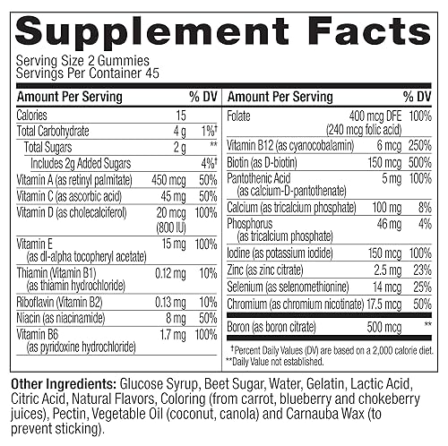 OLLY Women's Multivitamin Gummy, Vitamins A, D, C, E, Biotin, Folic Acid, Berry Flavor, 60-Day Supply - 120 Count