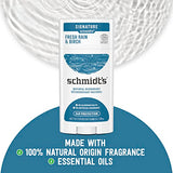 Schmidts 100% Natural Origin Ingredient Deodorant Stick Fresh Rain & Birch 2 Count for 24-Hour Odor Protection 2.65 oz