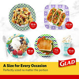 Glad Square Disposable Paper Plates for All Occasions | Soak Proof, Cut Proof, Microwaveable Heavy Duty Disposable Plates | 8.5 Diameter, 50 Count Bulk Paper Plates,Purple