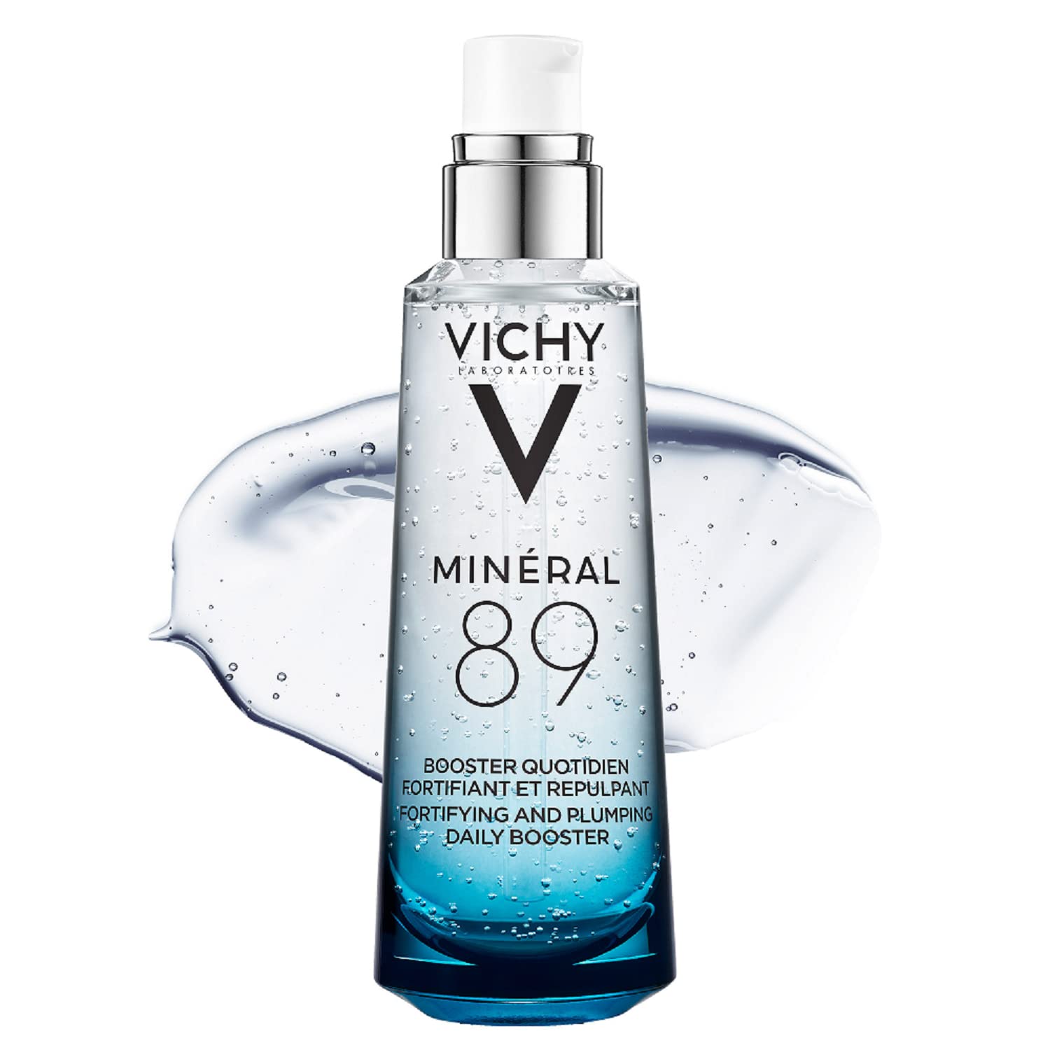 Vichy Hydrating Hyaluronic Acid Serum, Mineral 89 Serum and Daily Face Moisturizer Skin Booster with Natural Origin Hyaluronic Acid, Hydrates and Strengthens Sensitive Skin, 75mL