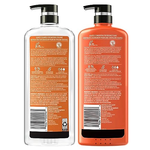 Herbal Essences, Volume Shampoo & Conditioner Kit with Natural Source Ingredients, For Fine Hair, Color Safe, Bio Renew White Grapefruit & Mosa Mint Naked Volume, 20.2 fl oz, Kit