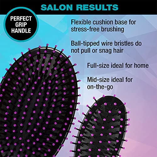 Conair Salon Results Hairbrush for Men and Women, Cushion Base Hairbrush for Everyday Brushing, Color May Vary, 1 Pack