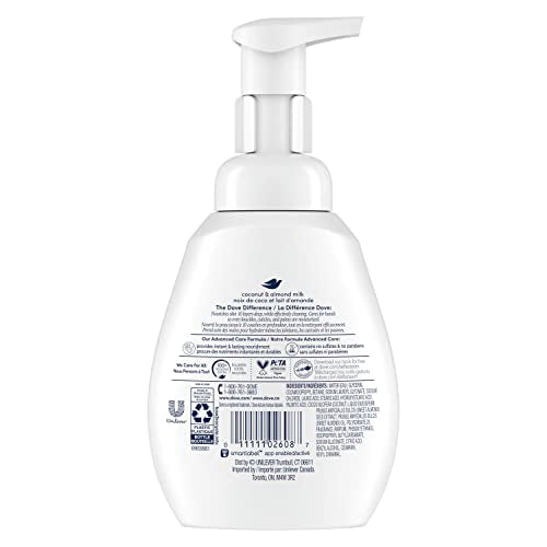 Dove Foaming Hand Wash Coconut & Almond Milk Pack of 4 Protects Skin from Dryness, More Moisturizers than the Leading Ordinary Hand Soap, 10.1 oz