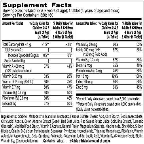 Flintstones Chewable Kids Multivitamin with + Extra Iron, Toddler & Kid Vitamins with Vitamin C, D, Vitamin B12 & Iron for Kids, 160 Count (Packaging Will Vary)