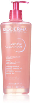 Bioderma Sensibio Foaming Gel Cleansing and Make-Up Removing Refreshing feeling for Sensitive Skin Unscented, 16.7 Fl Oz