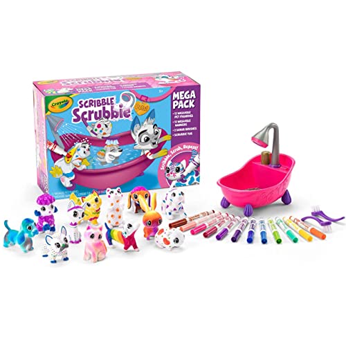 Crayola Scribble Scrubbie Pets Mega Pack, Pet Toys for Kids, Gifts for Girls & Boys Ages 3+