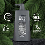 Dove Men+Care Shampoo Charcoal + Clay 3 Count For Healthy-Looking Hair Naturally Derived Plant Based Cleansers 25.4 oz