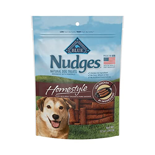 Blue Buffalo Nudges Homestyle Natural Dog Treats, Chicken and Bacon, 16oz Bag