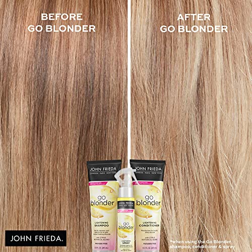 John Frieda Sheer Blonde Go Blonder Shampoo and Conditioner Set for Blonde Hair, Lightening Shampoo and Conditioner with Citrus and Chamomile, featuring our BlondMend Technology, 8.3 oz (2 Pack)