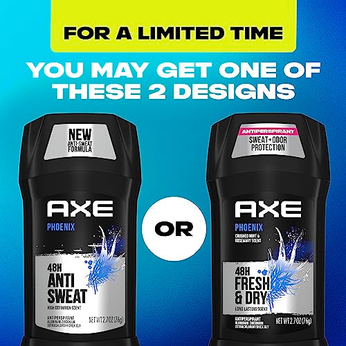 AXE Antiperspirant Stick For Men For Long Lasting Freshness Dark Temptation All Day Fresh Scent 48 Hour Anti Sweat Mens Deodorant 2.7oz 4 Count