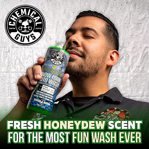 Chemical Guys CWS 110 Honeydew Snow Foam Car Wash Soap (Works with Foam Cannons, Guns or Bucket Washes) Safe for Trucks, Motorcycles, RVs & More, 128 fl oz (1 Gallon), Honeydew Scent