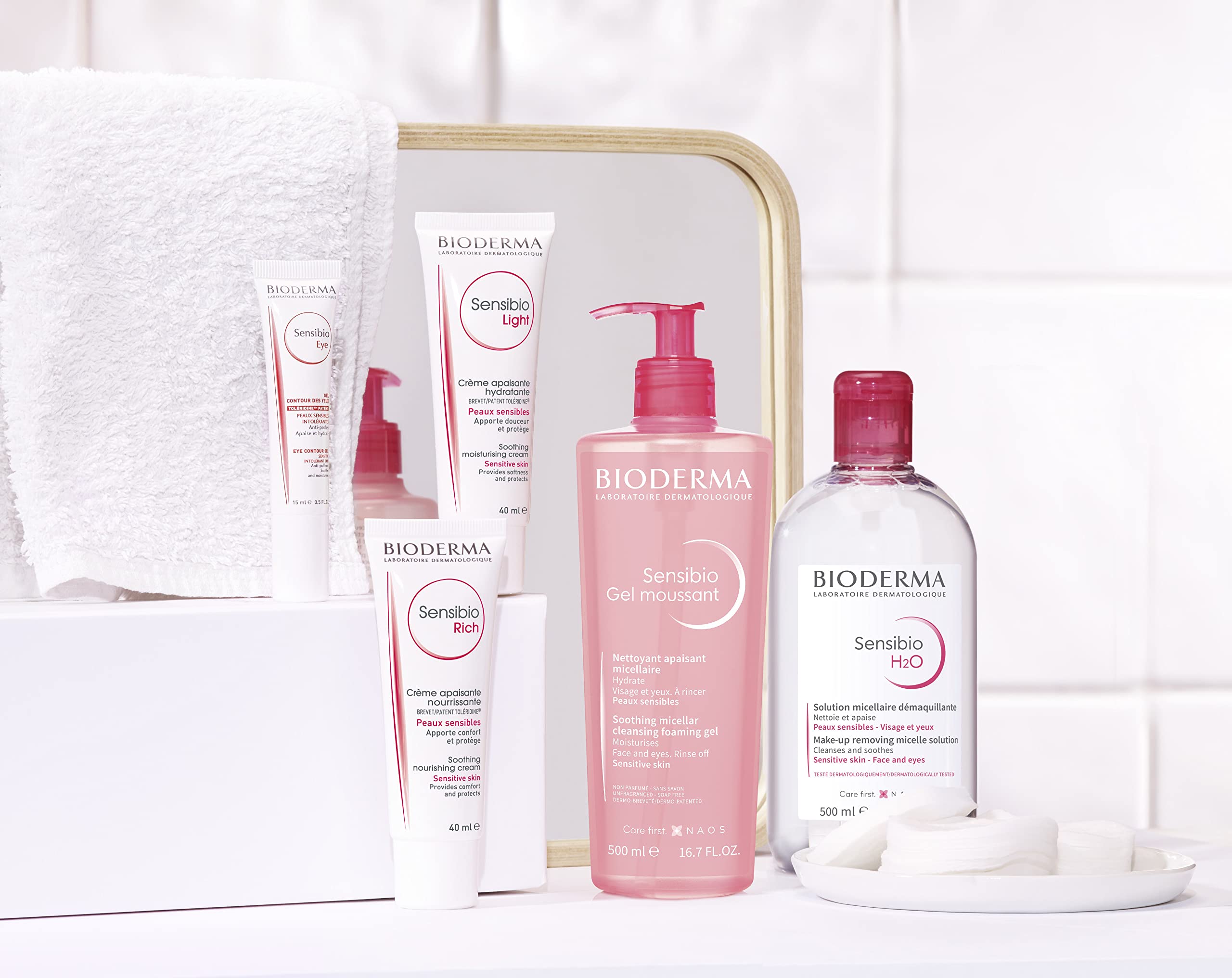 Bioderma Sensibio Foaming Gel Cleansing and Make-Up Removing Refreshing feeling for Sensitive Skin Unscented, 16.7 Fl Oz