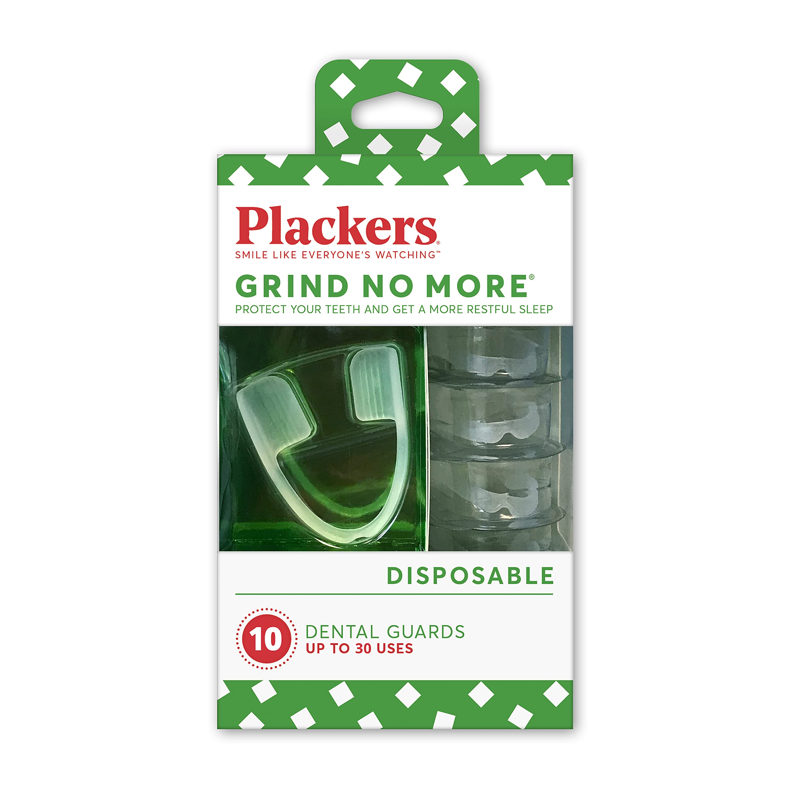 Plackers Grind No More Night Guard, Nighttime Protection for Teeth, BPA Free, Sleep Well, Ready to Wear, Disposable, One Size Fits All, 16 Count