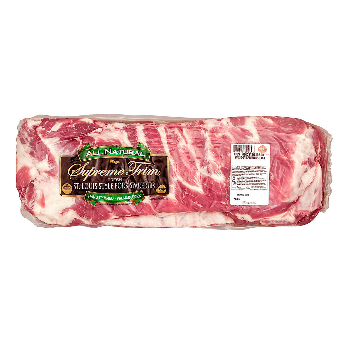 Wellsley Farms Fresh Pork St. Louis Style Spare Ribs,  5-7 lbs.