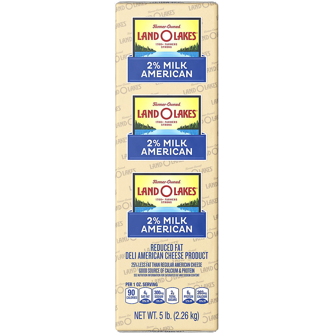 Land O Lakes 2% Milk Reduced Fat White Deli American Cheese Slices, 0.75 - 1.5 lbs.